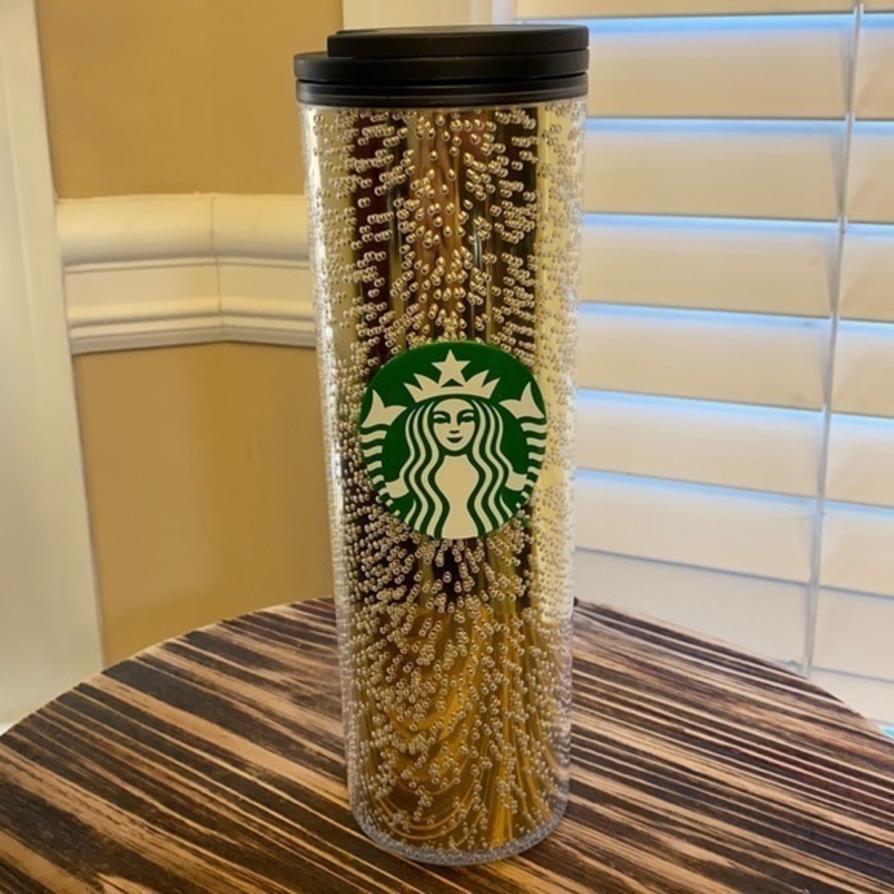 Starbucks Gold Bubble 16 oz Travel Tumbler - 2020 Holiday